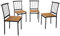 SUNXURY Esszimmerstühle, 4er Set, Küchenstühle, Holzoptik mit Metallrahmen, für Esszimmer, Wohnzimmer, Küche, dunkler Holzmaserung - Nur stühle