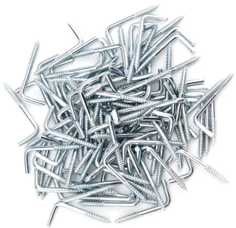Zopseet 80 ganci ad angolo retto zincati a L, autofilettanti, 7 ganci a vite (M2,8 x 35 mm)