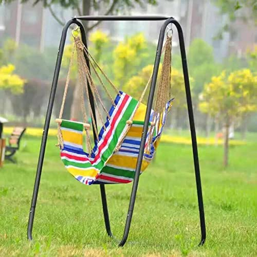 lamphle Hängematten-Schaukelständer, A-förmig, starke Tragkraft, verformt sich nicht, Hängesessel, Schaukelstuhl, geeignet für Luftveranda, drinnen und draußen, Schwarz
