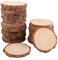 VIDETOL 30 Stück Natur Holzscheiben 9-10 cm, Baumscheiben Rund, Baumstamm Deko, Unvollendete Holzscheiben zum Basteln für Dekoration, Kunsthandwerk und DIY-Projekte