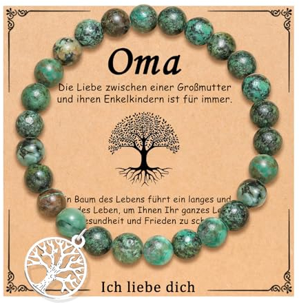 Fitbitop Oma Geschenk, Baum des Lebens Armband für Oma/Nana Naturstein Schmuck, Geschenk Oma Geburtstag, Weihnachtsgeschenke für Oma, Muttertagsgeschenk für Mma