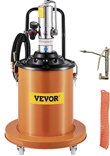 VEVOR Juego de Bomba de Grasa portátil de 20 litros, Bomba de Grasa neumática eléctrica de 5 galones con Manguera hidráulica de Alta presión de 20 pies (Aprox. 6 m)