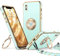 XYZ for iPhone X/XS Case with Stand, Heart Lanyard for Girls Women, Luxury Cute Bling Protective Cover for iPhone X/XS, Green
