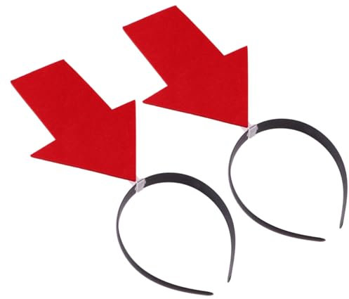 Veemoon 2 StüCk Party Pfeil Stirnband - Rotes Cosplay Pfeil Haarschmuck Neuartige Lustiges Halloween Kopfbedeckung Haar ZubehöR Mode-Stirnband FüR Karnevals Geburtstag Weihnachten ZubehöR Foto