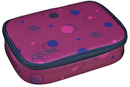 neoxx - Schlamperbox Dunk Bubble me Around – aus recycelten PET-Flaschen – Platz für EIN Geodreieck – Stifte Flap mit 26 Stifteschlaufen – ca. 23,5 x 17 x 6,5 cm – für Mädchen