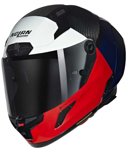 NOLAN HELMET X-804 RS BLOCCO 348 XL, Carbon/Visceral Red/Deep Blue/White | Beschlaghemmend