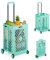 Relaxdays Einkaufstrolley klappbar, Einkaufskorb mit Rollen, bis 25 kg, Teleskopgriff, Gitter, hohe Rollkiste, türkis