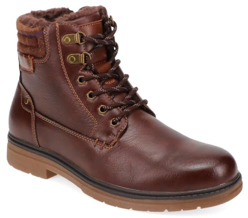 Pavers Fur Cuffed Wide Fit Boots - Dark Brown Size 12