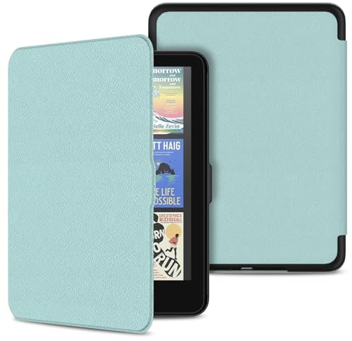 Sonlaryin Case for 7″ Kindle Colorsoft Signature Edition 1st Gen & Kindle Paperwhite Kids & Signature Edition(12th Gen, 2024), PU Leather Case with Auto Sleep/Wake, Not for Remarkable-Agave Green