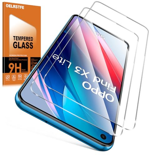 Oelrstfe Vetro Temperato per Oppo Find X3 Lite Pellicola Protettiva 2 Pezzi Durezza 9H Anti-Graffio Anti-impronte Ultra HD Trasparente Senza Bolle Vetrino Protezione Schermo