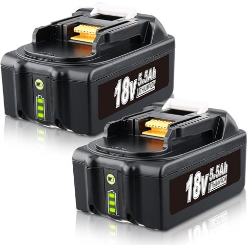 2 Pack 18V 5.5Ah BL1850B Replacement for Makita 18V Battery Compatible with Makita Battery and Charger BL1850B BL1830 BL1860B BL1860 BL1830B BL1840 BL1820 BL1815 BL1835 BL1845