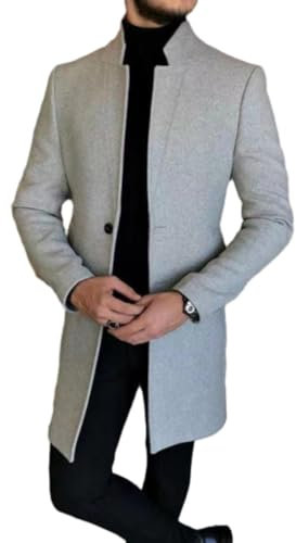 ZEMALON Langarm Jacke Herren Casual Persönlichkeit Einzigartig Übergangsjacke Herren Mittlere Länge Mode Vintage Jacke Männer Temperament Modern Trend Outdoorjacke Herren DD-04 XL