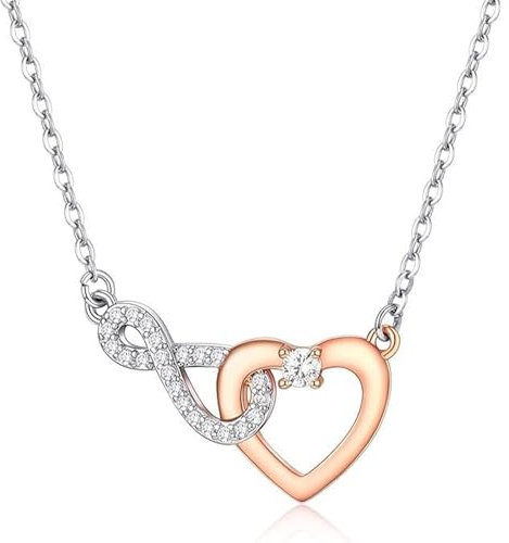 YLMYOLEMEI Collana Cuore Ragazza Donna, Collana con Ciondolo a Forma di Cuore, Collana Ragazza, Ciondolo Cuore, Regalo per Compleanno Natale San Valentino Festa Della Mamma (A)