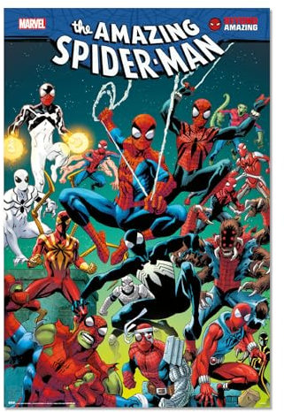 Grupo Erik Poster Kunstdruck Marvel Spiderman Poster Deko Wohnzimmer oder Deko Schlafzimmer - Deko Zimmer - Größe 61 x 91,5 - Offizieller Marvel Fanartikel