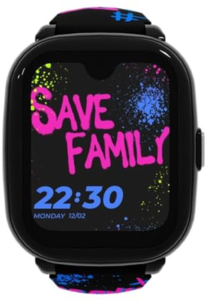 SaveFamily Iconic 2 Plus 4G. Smartwatch voor kinderen. Videogesprek, Video, Beller-ID, Muziek, Bluetooth, App Store, Whatsapp. GPS-kinderhorloge, Camera, SOS, waterdicht (Iconic 2 Plus, Street Style)