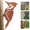 Metall Rostige Vogel-Silhouetten Gartenzaun Dekoration Land Dekorative Rotkehlchen Hof Kunst Tier Statue Silhouette Pfahl für Hof, Niedliche Baumpfahl Dekoration für Outdoor Zaun