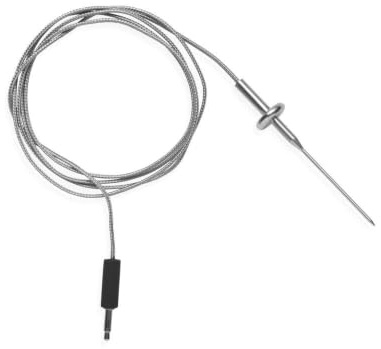 Weber ultradünnes Lebensmittelthermometer mit Kabel, für delikates Grillgut, kurze Spitze, aus Edelstahl, bis zu 300 Grad °C (3400320)