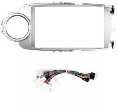 Panel Estéreo Coche para Toyota para Yaris 2012-2017 Marco Panel Radio EstéreoCompatible con Pantalla Unidad Principal 2 DIN Y 9 Pulgadas Marco Radio(Frame and Cables)