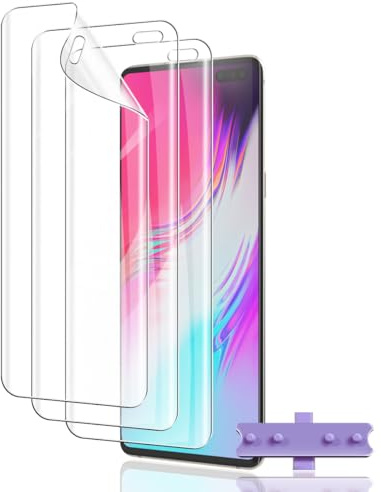 Euukzzea TPU Film de Protection d'écran pour Samsung Galaxy S10 5G | 3 Pièces Protège Écran, Transparent HD Souple, Anti-Rayures,Anti-Huil, Film de protection écran pour S10 5G
