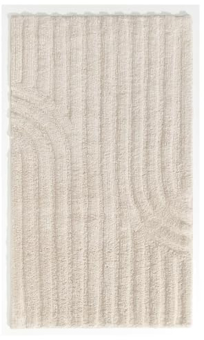 Casa Nova Badematte MINORI, Cremeweiß, 70x120 cm, Baumwolle | Japandi-Stil, bis 40 °C waschbar