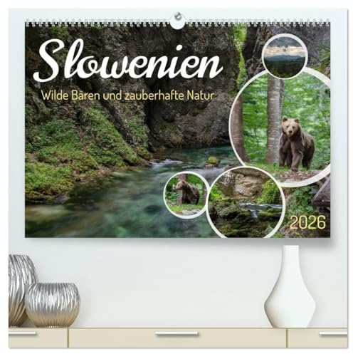 Slowenien - Wilde Bären und zauberhafte Natur (hochwertiger Premium Wandkalender 2026 DIN A2 quer), Kunstdruck in Hochglanz: Erlebe die majestätischen ... Landschaften Sloweniens. (CALVENDO Natur)