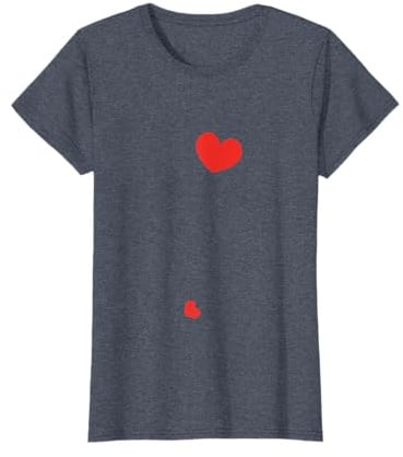 Two Hearts Schwangere Ankündigung T-Shirt Zwei Herzen T-Shirt