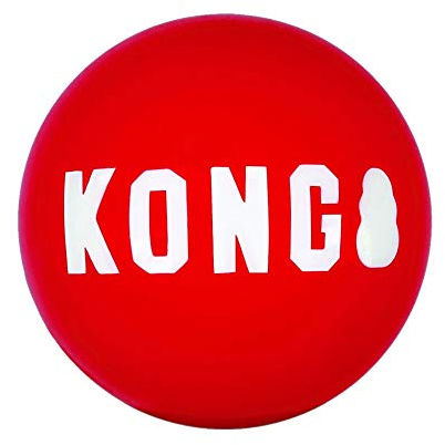 KONG Signature Ball für Hunde - Robustes Apportierspielzeug - 2er-Pack - Groß