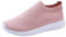 Chaussures Femme Ete Confortable Pas Cher Soldes Baskets Basses Plate Running Jogging Sport Respirant Mesh Chaussette Fille Tennis Sneakers Rose