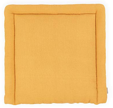 KraftKids Wickelauflage in Waffel Piqué mustard, Wickelunterlage 60x70 cm (BxT), Wickelkissen
