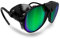 BERTONI Polarisierte Sonnenbrille Bergbrille Gletscherbrille Bergsteigerbrille Skibrille Trekking mod. ALPS Italy (Schwarz - Polarisierte Grün Verspiegelt)