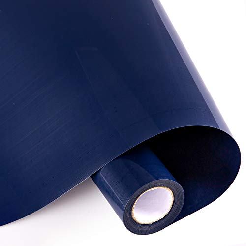 Whaline Heat Transfer Vinyl Set, 12In x 10FT Navy Blue Heat Transfer Paper, Permanent Adhesive HTV Iron On Vinyl, Backed Vinyl Rolls for DIY T-Shirts, Hat, Clothing, Birthdays, Silhouette Cameo