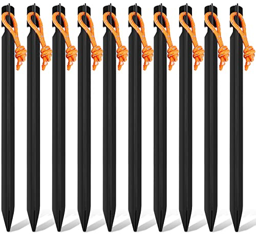 10 Pack Tent Stakes, Heavy Duty Camping Tent Pegs, Camping Accessories