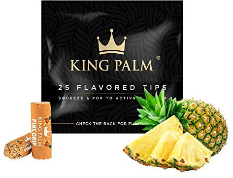 King Palm Puntas de filtro de sabores, goteo de pino, 25 unidades, 7 mm, puntas preenrolladas con sabor, infusión de terpeno orgánico a granel