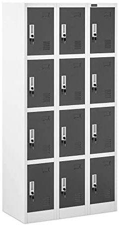 Fromm & Starck Star_MCAB_31 Spindschrank Spind Schrank Metall Aktenschrank Mehrzweckschrank 12 Fächer grau 200 kg Stahl Epoxidharzbeschichtet