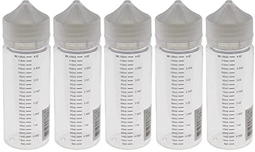 DIY-24H Weiße Leerflaschen 120ml mit Messskala für Liquidflasche leer Flasche PET Bottle Droper TransparentDIY (5)