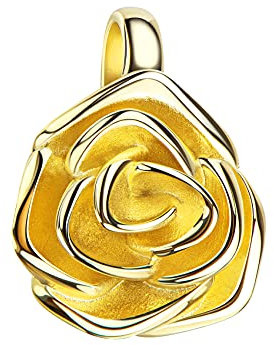 JEVELION Anhänger goldene Rose Rosenblüte aus 333 Gold für Damen
