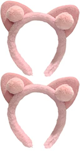 Beaupretty 2st Stirnband Mit Katzenohren Make-up-kopfreifen Haarreifen Kopfbedeckungen Für Weihnachtsfeiern Haarband Mit Autoohren Tierisches Hartes Haarband Plüsch Hautpflege Mädchen Spa