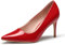 GENSHUO Damen Stiletto High Heels, Sexy Geschlossene Spitze Zehen Stiletto Pumps 8cm Klassische Party Prom Hochzeit Lackleder High Heel Pumps für Frauen Rot Größe 38.5 EU