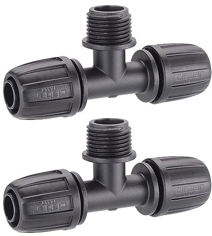 Pop Up Sprinkler Connector Threaded 3-Way Claber 91017. Pack of 2