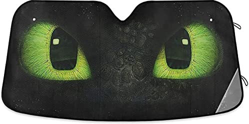 TDHLW Parabrisas de Coche Parasol Dragon Green Eyes Parasol de Coche para Rayos UV y protección contra el Calor Solar, bloquea el Calor y el Sol Protector Solar Plegable