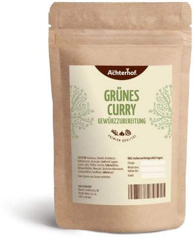 Grünes Curry Gewürzzubereitung 100g | Klassiker der asiatischen Küche | ideal für Grünes Thai Curry | vom Achterhof