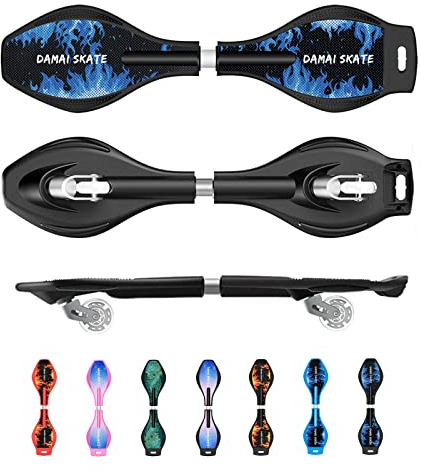 Waveboard Kinder ab 10 Jahre, Streetsurfing Waveboards Snakeboard mit ABEC-7 Kugellager und Leuchtrollen, Skateboard für Mädchen Junge und Anfänger, 86x23x9 cm,7