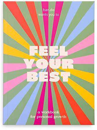 Ban.do Wellness Workbook, Geführtes Tagebuch mit über 280 Seiten, Achtsamkeits-Tagebuch enthält Abschnitte zu Zielen/Erkundung/Action/Entspannung und täglichen Check-Ins, Feel Your Best (Grün)