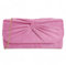 Suede Pleated Style Bridal Prom Wedding Evening Clutch Party Purse Hand Bag (Baby Pink)