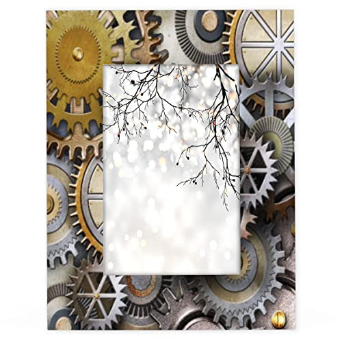 Machine Gear Petit Cadre Photo Sous Verre en Bois de 10 x 15 cm avec Impression sur un Seul Côté Convient pour la Décoration de la Maison ou du Bureau pour Toutes les Familles