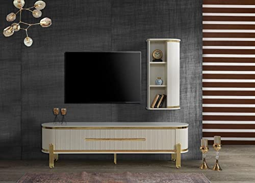 JV Möbel Luxus tv Schrank Fernseh Ständer Kommode Anrichte Sideboard Wohnwand 2tlg Neu