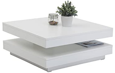 möbelando Couchtisch Ben in matt weiß. Abmessungen (BxHxT) 78x34x78 cm