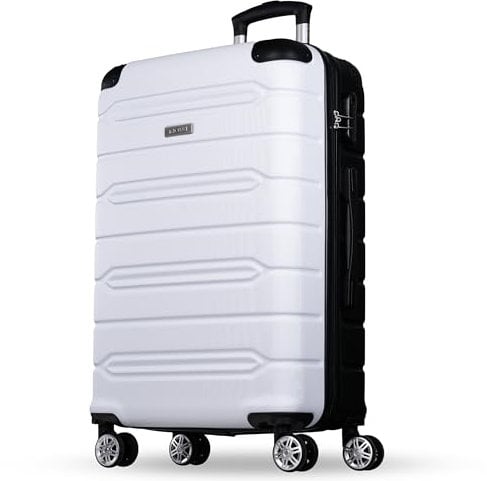 NOWI Hartschalenkoffer Mittelgroß – 62,7L Volumen – 8 Rollen 360° drehbar – Leichter ABS Koffer mit Zahlenschloss & Teleskopgestänge – Reisekoffer, Handgepäckskoffer, Koffer Mittel, Trolley