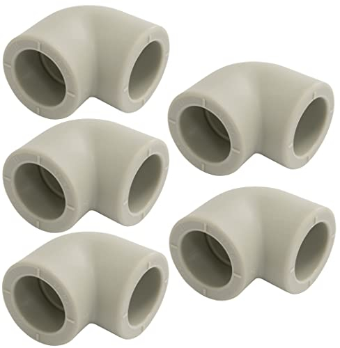 AERZETIX - C66864-5er-Set 90°-Winkel/bogen mit innengewinde aus PPR/polypropylen/ Ø25 mm PN25 zum schweißen - sanitär-heizung arbeiten installation trinkwasser versorgung fitting schlauch