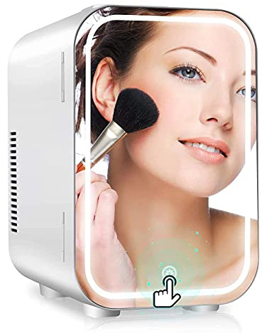 Mini Makeup Beauty Fridge, 8L Portable Cosmetic Fridge, Skin Care Fridge with Led Light, Cooler/Warmer Fridge, Used for Beauty Skin Care at Home